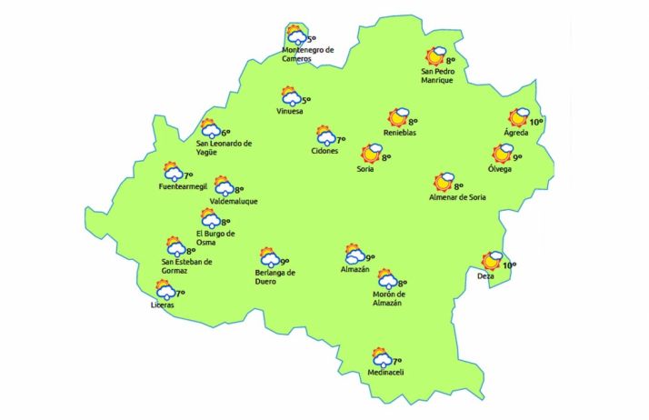 Previsión a las 13:00 h./eltiempo.es