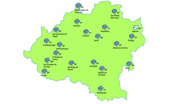 Previsiones a las doce del mediodía. /eltiempo.es