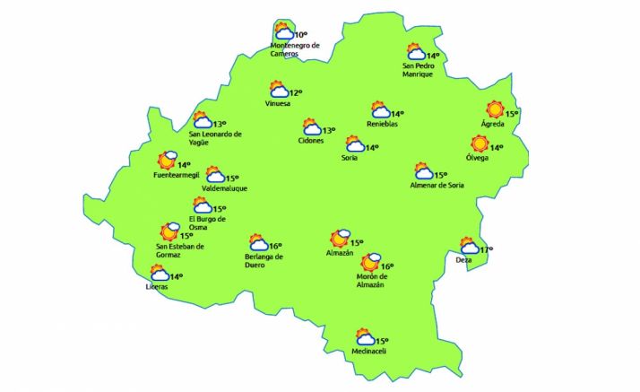 Previsión para este miércoles a las 14:00 h. /eltiempo.es