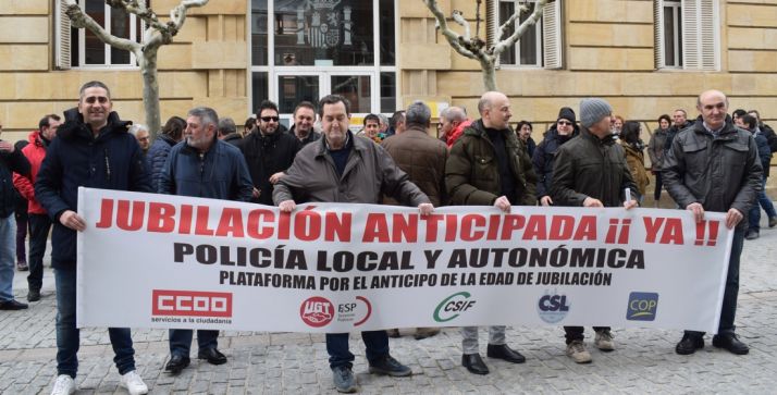 Imagen de la concentración este viernes. 
