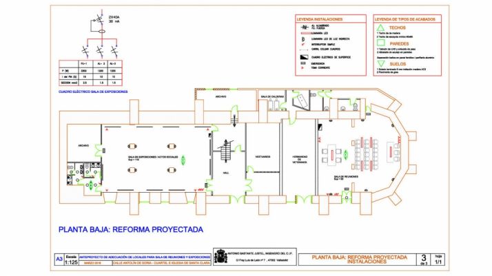 Plano de la primera planta según el anteproyecto elaborado. /Subdeleg.