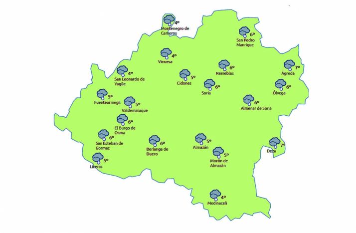 Previsión a las 12:00 horas. /eltiempo.es