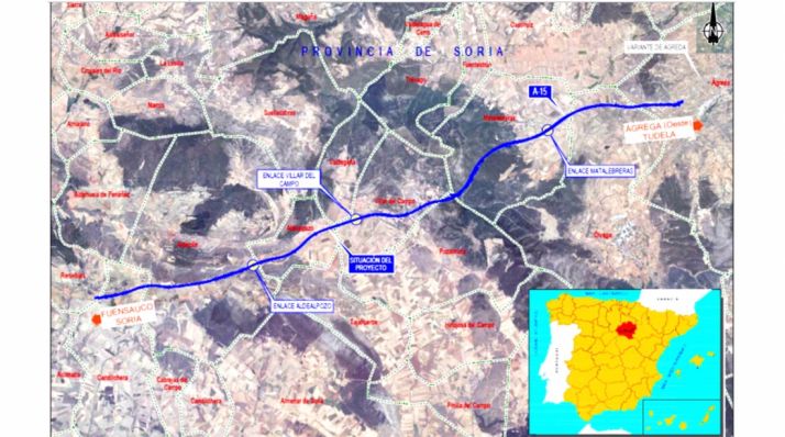 Imagen del trazado de la autovía entre ambos municipios.
