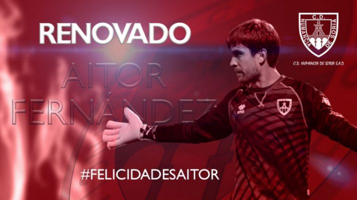Aitor Fernández continuará en la portería del Numancia hasta 2021