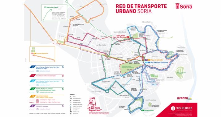 El plano de los trazados del servicio.