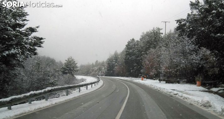 Una carretera de la provincia esta mañana de miércoles. /SN