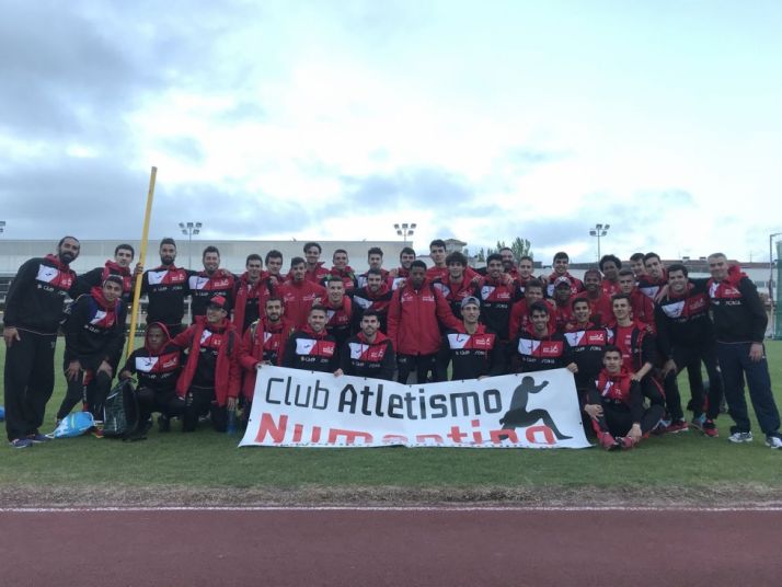 El CA Numantino, segundo en Pamplona. 