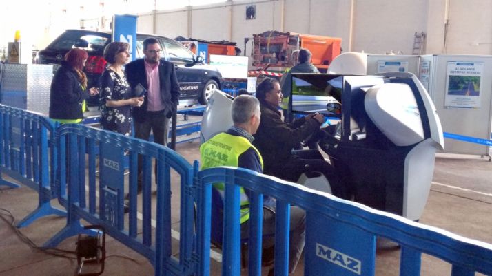 Una imagen de las prácticas en el Parque de maquinaria de la institución provincial.  