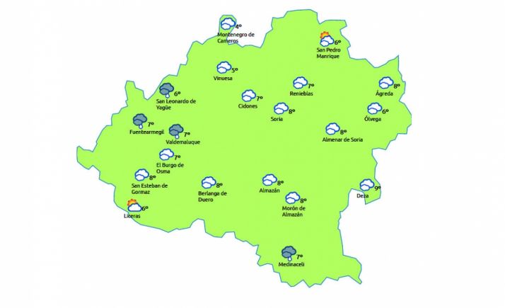 Previsión a las 12:00 horas. /eltiempo.es