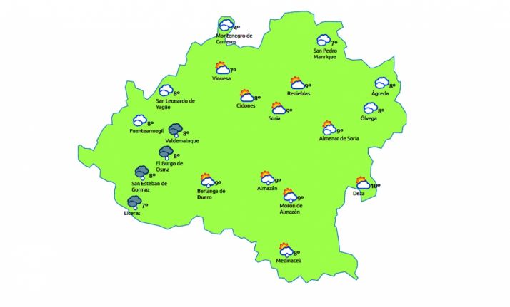 Previsión a las 12:00 horas. /eltiempo.es