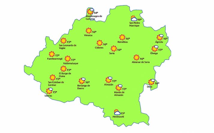 Previsión a las 13:00 h./eltiempo.es