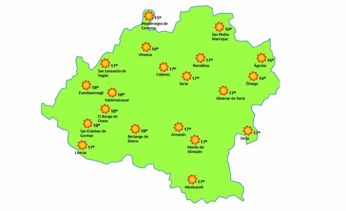 Previsión a las 13:00 h./eltiempo.es