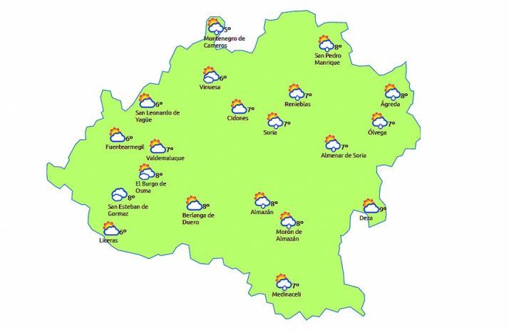 Pronóstico a las 13:00 horas. /eltiempo.es