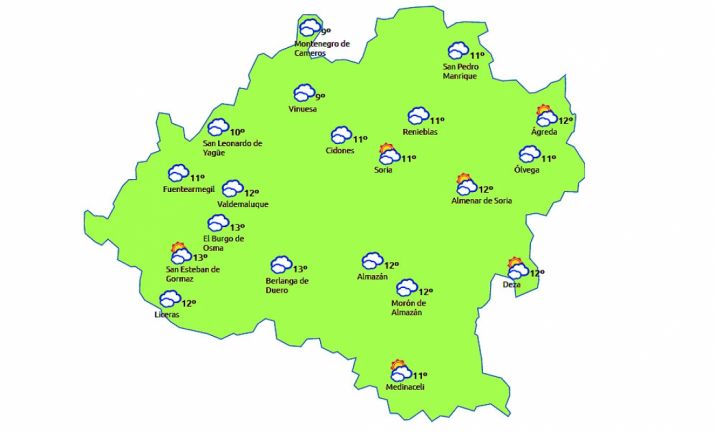 Previsión a las 13:00 h./eltiempo.es