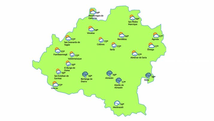 Previsión a las 14:00 h. /eltiempo.es