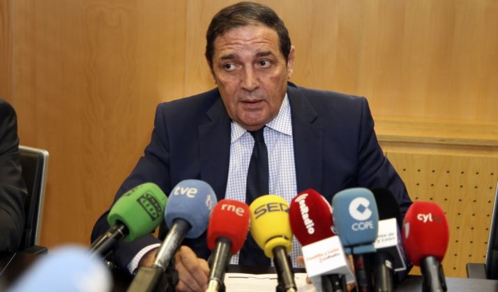 Antonio Mª Saez Aguado, consejero de Sanidad este martes en rueda de prensa.  