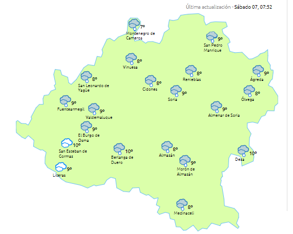 Sábado pasado por agua y temperaturas a la baja