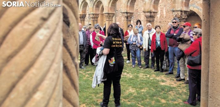 Un grupo de turistas en los Arcos de San Juan de Duero. /SN 