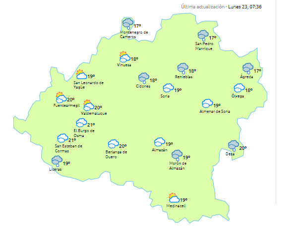 Temperaturas agradables y precipitaciones vespertinas