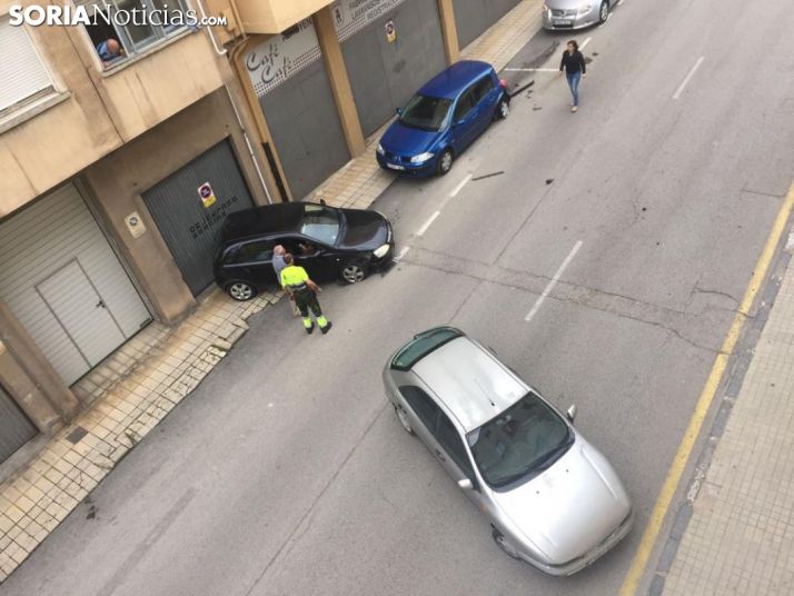 Aparatoso accidente en la calle Postas