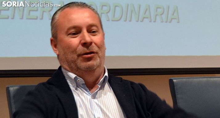 Donaciano Dujo este jueves en la asamblea anual de Asaja Soria. /SN