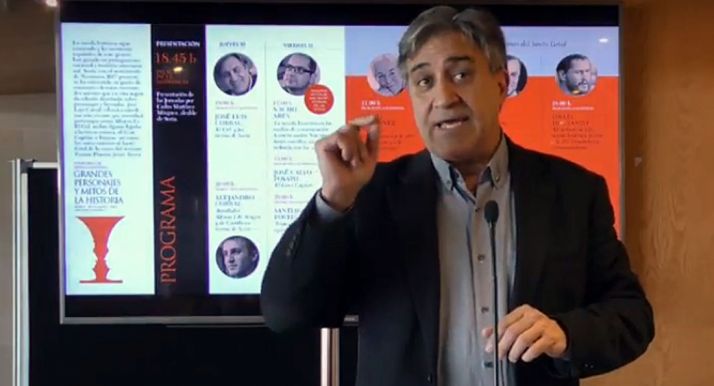 El ponente, en su conferencia de esta tarde de jueves. 