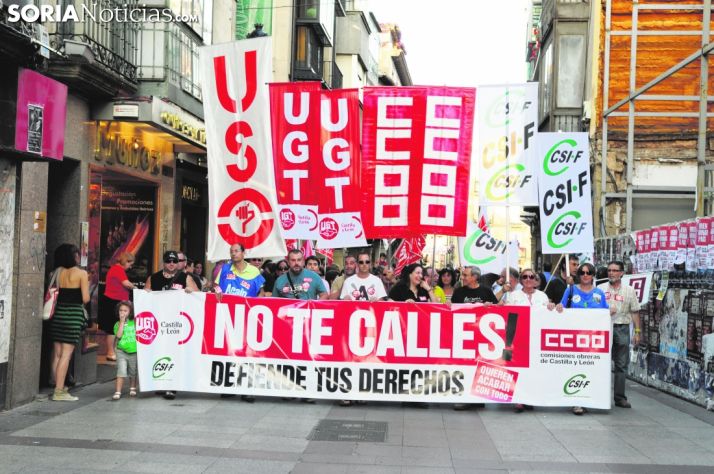 Manifestación por las calles de Soria.