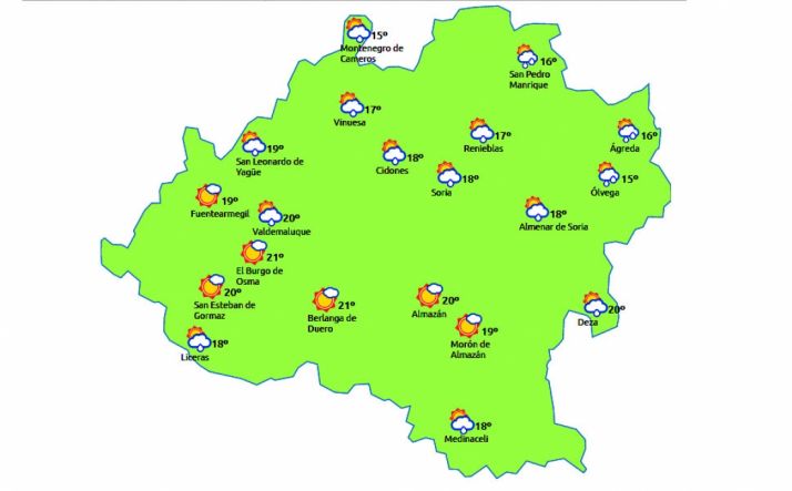 Previsión a las 14:00 h. /eltiempo.es