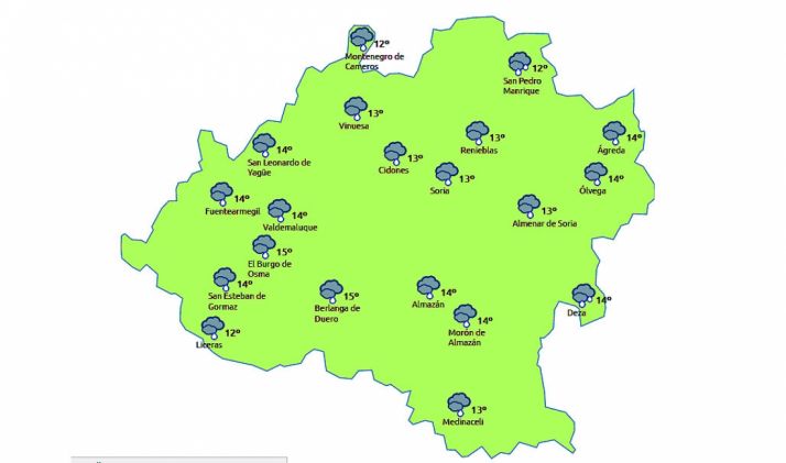 Previsión a las 14:00 h. /eltiempo.es