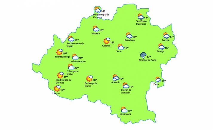 Previsión a las 12:00 horas. /eltiempo.es