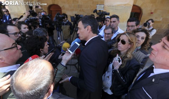 Sánchez, ante los medios de comunicación sorianos este jueves. /SN