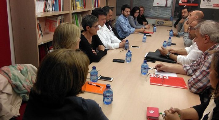 Imagen de la Ejecutiva de los socialistas sorianos esta tarde de martes. 