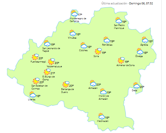 Jornada primaveral con lluvias vespertinas
