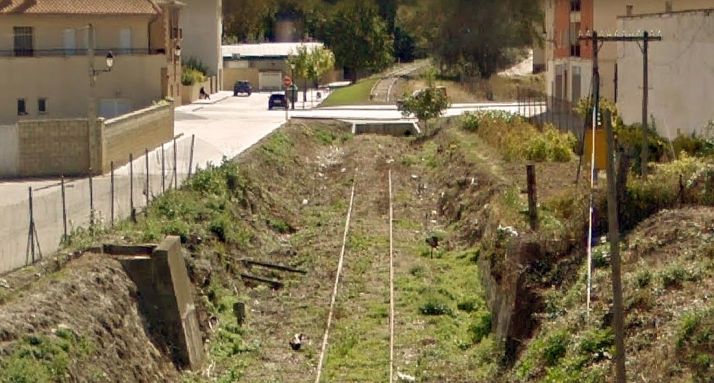La línea férrea a su paso por el casco urbano de Ágreda. /GM