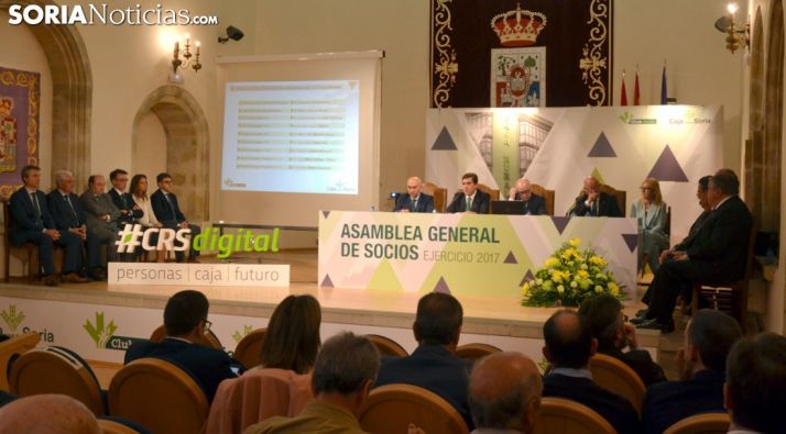 Una imagen de la asamblea de la cooperativa de crédito soriana. /SN