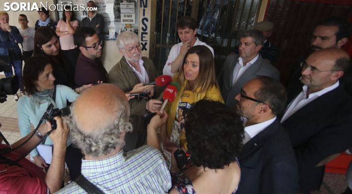Virginia Barcones, ante los medios informativos en la tarde de este viernes. /SN