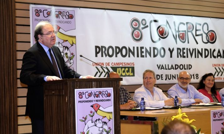 Herrera, en VIII Congreso de la UCCL este viernes. 