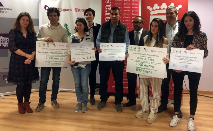 Imagen de familia de los galardonados. /Ayto.