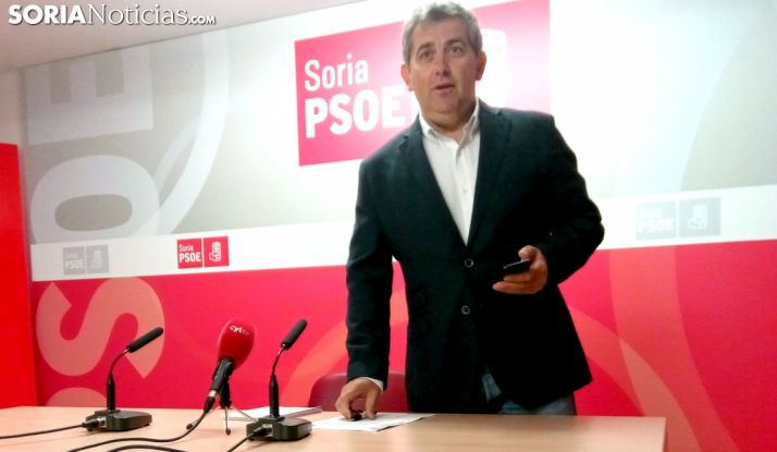 Javier Antón este lunes en la sede de los socialistas sorianos. /SN