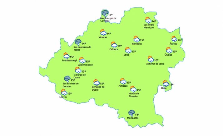 Previsión a las 13:00 h./eltiempo.es