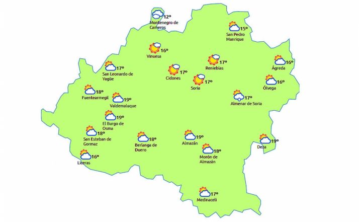 Previsión a las 13:00 h./eltiempo.es