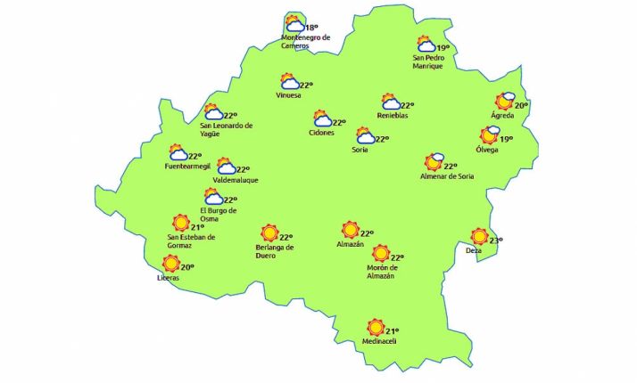 Previsión para las 13:00 horas. /eltiempo.es