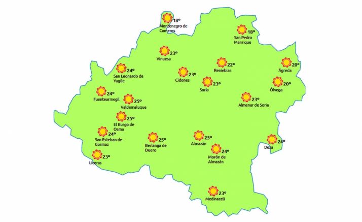Previsión a las 15:00 horas./eltiempo.es