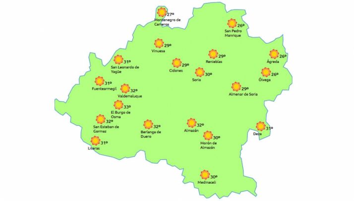 Previsión a las 14:00 horas. /eltiempo.es
