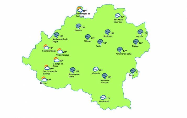Previsión a las 14:00 horas. /eltiempo.es