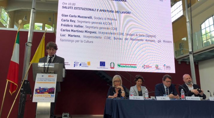 El regidor, en su intervención en la ciudad intaliana. /Ayto.