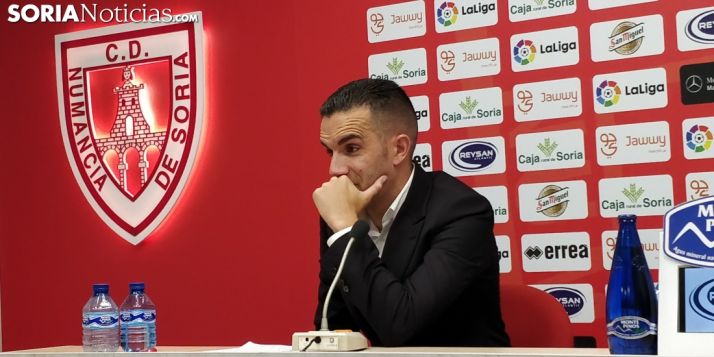 Julio Álvarez durante su despedida del Club Deportivo Numancia