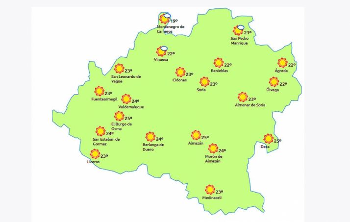 Previsión a las 12:00 horas. /eltiempo.es
