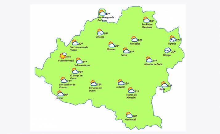 Previsión a las 13:00 horas. /eltiempo.es