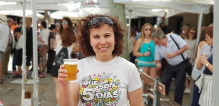 Raquel Frías, disfrutando de San Juan en Herradores